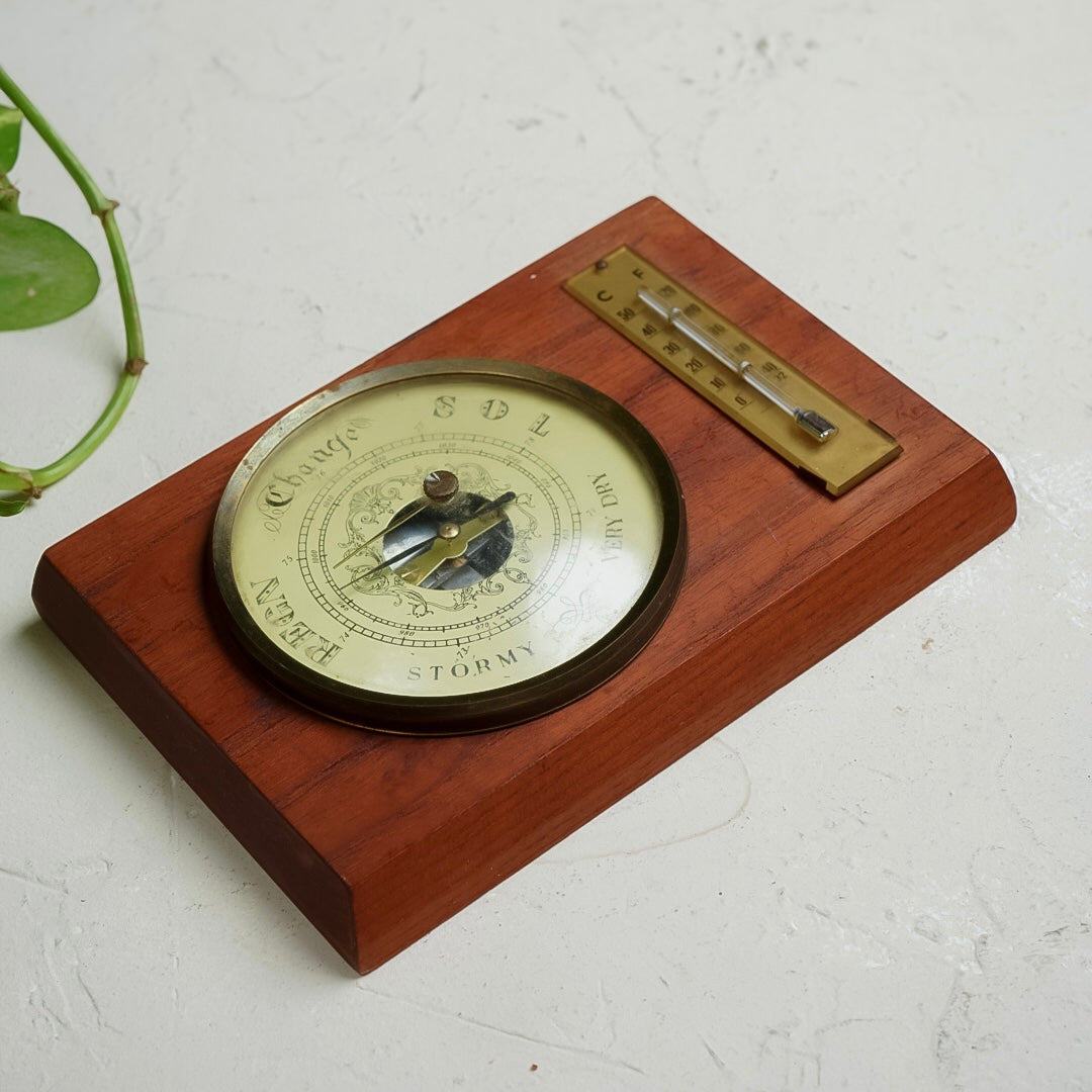 Thermometer wood بارومتر