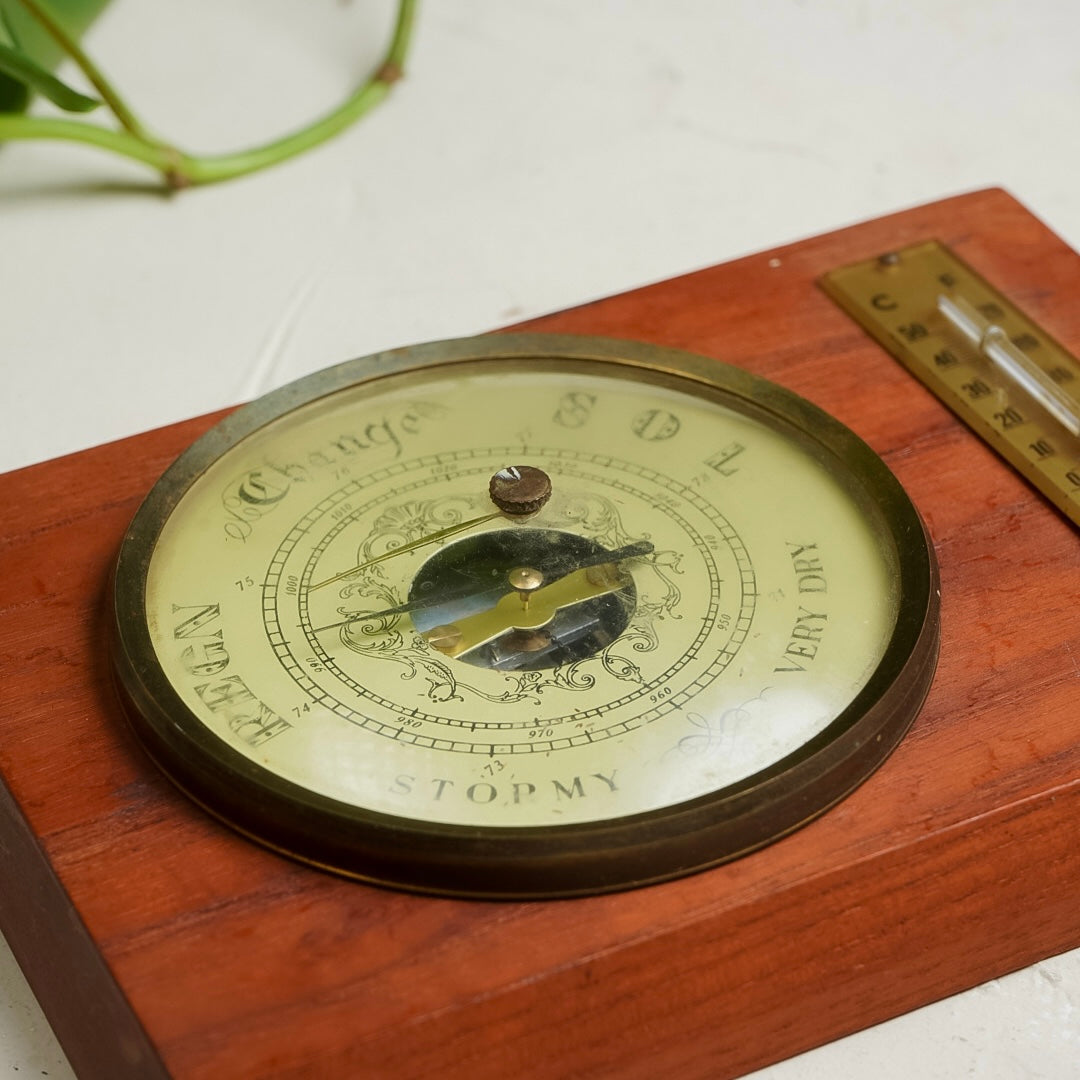 Thermometer wood بارومتر